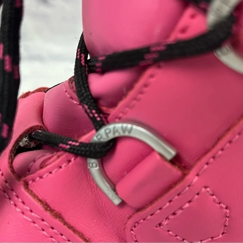 Bearpaw Youth Girls Waterproof Snow Boots Pink Black Sherpa Lined Size 5